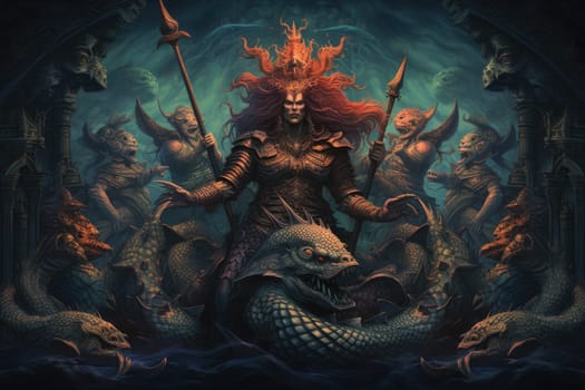 Immerse yourself in the depths of the fantastical with this captivating illustration by a professional visual artist.