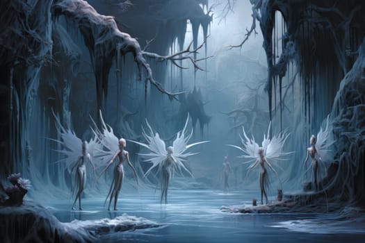 Immerse yourself in the enchanting world of fantasy and witness the elegance of the frost faeries.