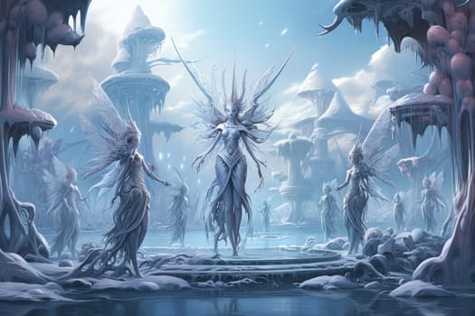 Immerse yourself in the enchanting world of fantasy and witness the elegance of the frost faeries.