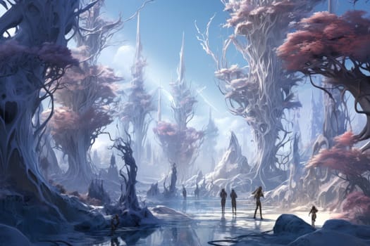 Immerse yourself in the enchanting world of fantasy and witness the elegance of the frost faeries.