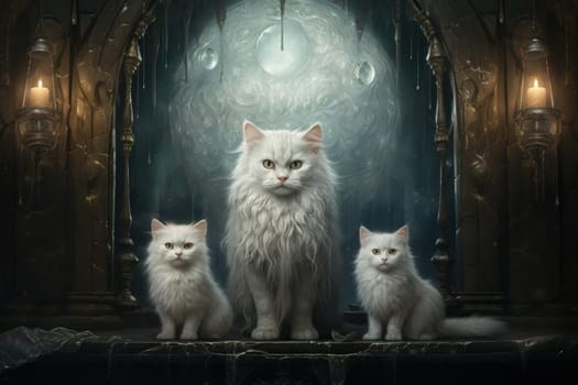 In the depths of fantasy, bewitching moonstone cats prowl. Their sleek forms, adorned with luminescent moonstone markings, captivate all who dare to meet their gaze.
