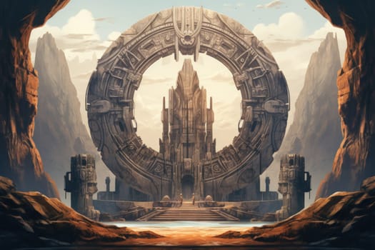 Behold the majestic marvels of the past - ancient stone colossi, towering giants hewn from the very bedrock itself.