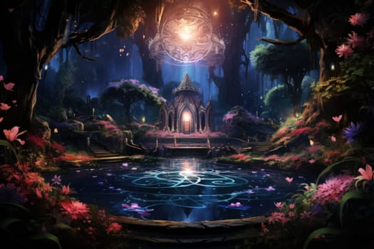 In the realm of fantasy, there are mystical and enchanting song fountains that bring harmony to the world around them.
