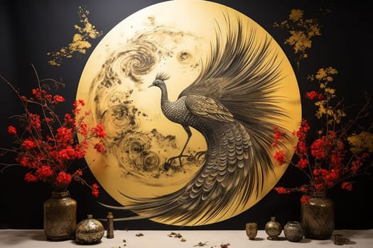 Behold the magnificent gilded phoenixes, radiant beings of myth and legend. With their resplendent feathers of gold and fire, they embody the eternal cycle of rebirth and resurrection.