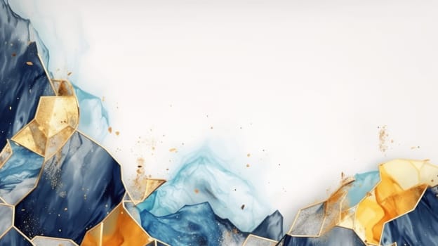 Abstract watercolor artwork mixed with buzzy geometric shapes for background of social media banner generative AI image