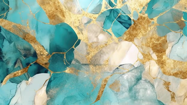 Abstract watercolor artwork mixed with buzzy geometric shapes for background of social media banner generative AI image