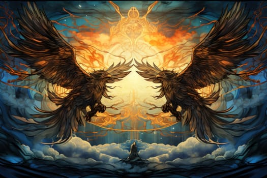 In the realm of fantasy, the skies are home to ferocious thunder hawks, majestic creatures that command the elements.