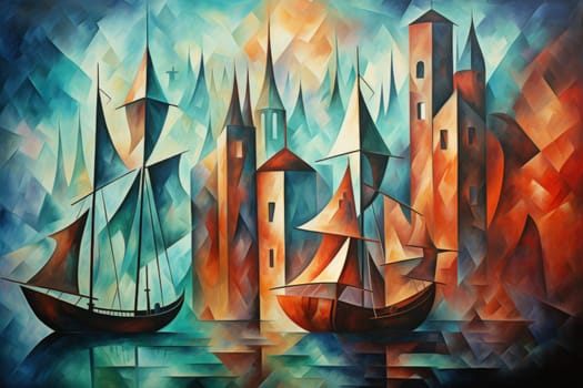 Embark on a haunting journey across the treacherous waters with this captivating illustration by a professional visual artist.