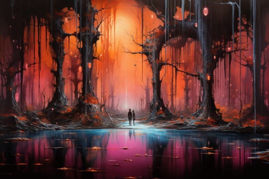 Journey through mystical forests filled with enchanted flora and sentient, conversing trees, where reality seamlessly intertwines with fantasy.
