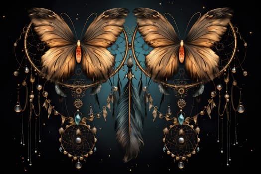 Immerse yourself in the magical realm of fantasy with this enchanting illustration of gossamer-winged dreamcatchers.