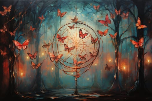 Immerse yourself in the magical realm of fantasy with this enchanting illustration of gossamer-winged dreamcatchers.