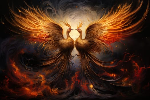 Behold the magnificent gilded phoenixes, radiant beings of myth and legend. With their resplendent feathers of gold and fire, they embody the eternal cycle of rebirth and resurrection.