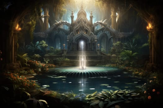In the realm of fantasy, there are mystical and enchanting song fountains that bring harmony to the world around them.