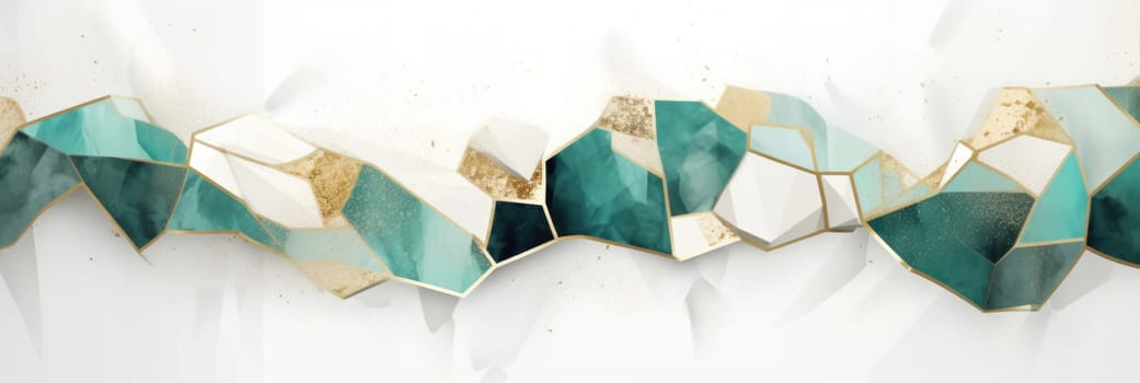 Abstract watercolor artwork mixed with buzzy geometric shapes for background of social media banner generative AI image