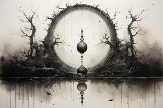 In the realm of fantasy, cursed mirror spirits are bound, their ethereal existence trapped within reflective surfaces.