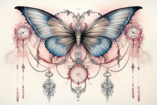 Immerse yourself in the magical realm of fantasy with this enchanting illustration of gossamer-winged dreamcatchers.