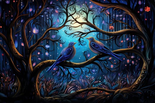 Immerse yourself in the enchanting realm of fantasy with this captivating illustration by a professional visual artist.