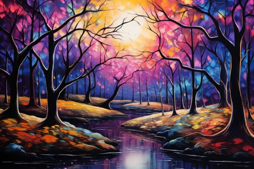 Journey through mystical forests filled with enchanted flora and sentient, conversing trees, where reality seamlessly intertwines with fantasy.