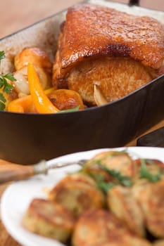 Roast pork and dumplings