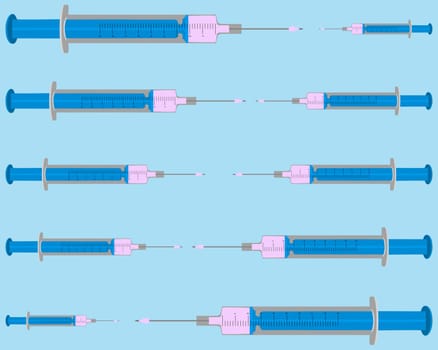 Illustration of filled syringes as background