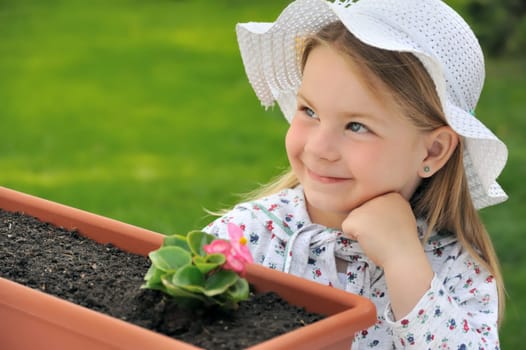 Little girl - gardening