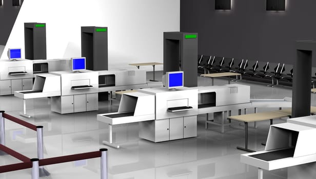 3d Render of luggage scan