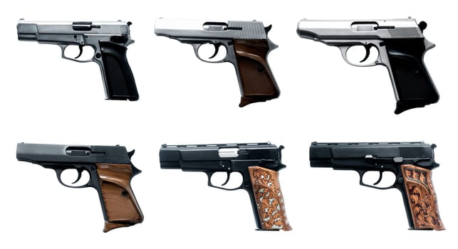 guns on white