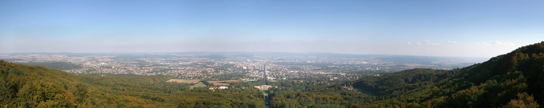 Panorama of the Kassel Basin from Hercules