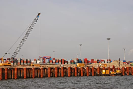 Container yard in the Port of Hamburg