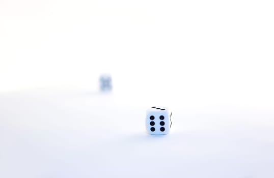 Dices on white surface