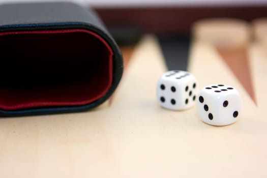 Dices on white surface