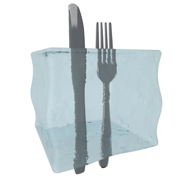Design element - Cutlery - Ice cubes