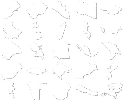 Lebanon-Netherlands 3D White Maps