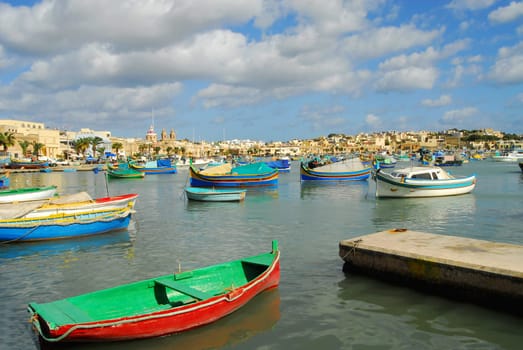 Colorful Fishing Boats by Marsaxlokk