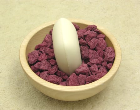 Wellness articles on a fluffy surface