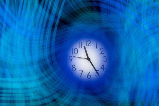 clock on blue background