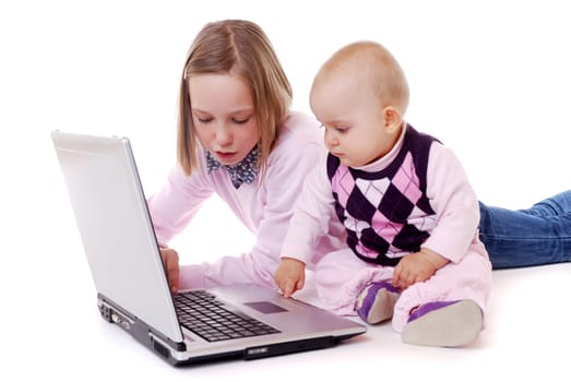 Children with laptop