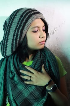 woman wearing scarf