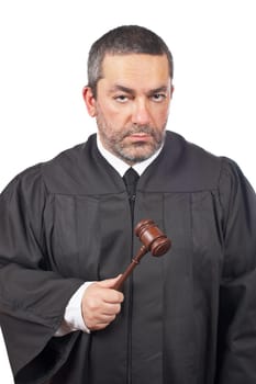 Serious male judge