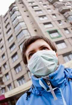 Woman wearing medical mask