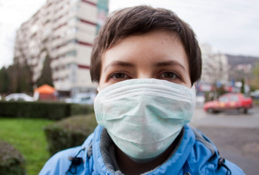 Woman wearing medical mask