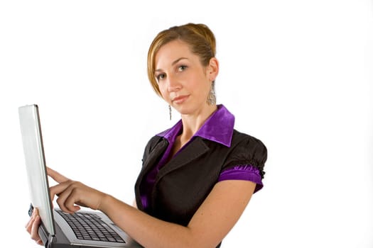 Business women using laptop