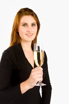 Toasting with champagne