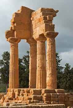 The Temple of Castor and Pollux in Sicily