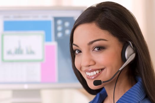 Smiling Customer Service Representative