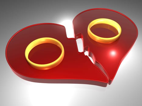 Abstract - Broken Heart - 3D