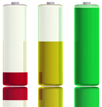 3 Batteries - front