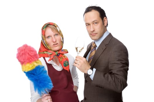 Cleaning lady and manager