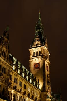 Hamburg City Hall at night