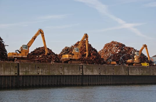 Mountains of rubbish in the Port of Hamburg